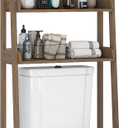 UTEX Over The Toilet Storage Shelf, 3-Tier Over Toilet Bathroom Organizer, Above Toilet Storage Rack (Wood Grain), 25.1"L x 10"W x 61.5"H