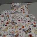 Newborn Swaddle Set with Matching Headband Hat and Bow Set Floral Baby Girl Newborn Receiving Blankets Baby Swaddle Nursery Wildflower Baby Blanket (Butterfly)