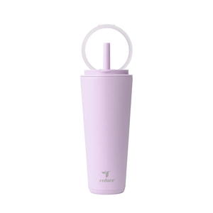 REDUCE Halo 32 oz Stainless Steel Vacuum Insulated Tumbler - Spill Proof Travel Mug with Flip Handle Lid - Keeps Drinks Cold for 32 Hrs - Dishwasher Safe - Cupholder Friendly - Lilac Bud