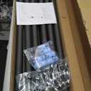Wadoy Trampoline Poles Replacement Enclosure Poles Kit Black Universal Fits 6 Straight Poles Round Frame with Clamp and Hardware for 12Ft, 13Ft, 14Ft, 15Ft, 16 Ft Trampolines