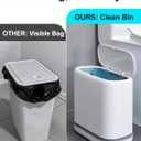 2.3 Gallon Slim Small Bathroom Trash Can with Lid, White Dog Proof Garbage Can with Air-Press Bag Expander & Removable Bucket, Narrow Bathroom Waste Basket for Bedroom, Office, Dorm