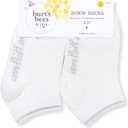 Burt's Bees Baby Baby Girls' Ankle Socks with Non-Slip Grips (6-Pack) (White, S)