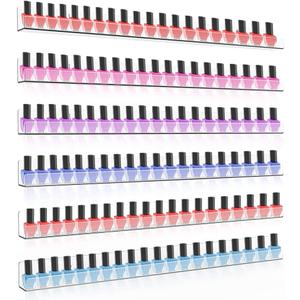 Clear Nail Polish Organizer Wall Mounted, 24 Inches Acrylic Shelf for 150 Bottles, 6 Pack
