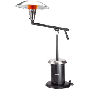 Cuisinart Perfect Position Propane Patio Heater, 38,200 BTU Powerful Directional Stainless Steel Outdoor Heater with Hidden Tank and Drink Table, Swivel Arm and Reflective Heat Shield