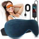 Heated Eye Mask for Dry Eyes, Stye & Migraines Relief - USB Electric Warm Compress with 20 Temp/Time Settings, Washable Flaxseed Cover for MGD, Blepharitis & Eye Strain