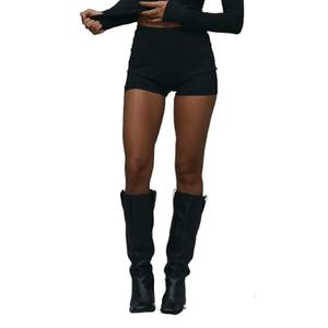 RoseSeek Women's High Waisted Booty Shorts Party Going Out Fitted Y2K Mini Shorts Black Small