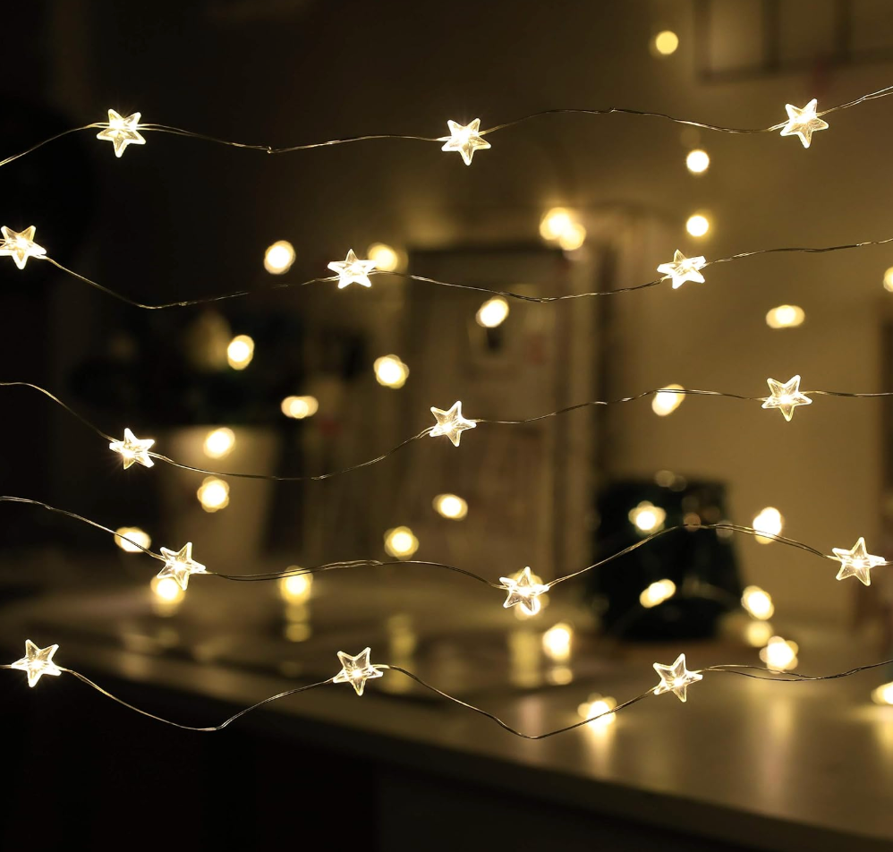 Twinkle Star String Lights 40 LED Spring Garden Decorative Indoor Outdoor Fairy Light USB & Battery Operated Lights 13ft Waterproof Lights with Remote Control for Festival Party Bedroom Decoration