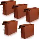 Chuangdi 5 Pcs Expanding File Folder with Flap 5.3" Expansion, Expandable File Wallet with Elastic Cord Closure, Letter Size Heavy Duty Document Organizer, 8 Slots Holds 1200 Sheets Paper, Brown