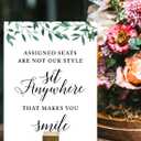 Andaz Press Wedding Party Signs, Natural Greenery Green Leaves, 8.5x11-inch, Assigned Seats Are Not Our Style, Sit Anywhere That Makes You Smile, 1-Pack