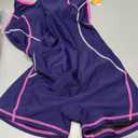 beautyin Women's Boyleg One Piece Swimsuit Racerback Athletic Bathing Suit (Purple, L)