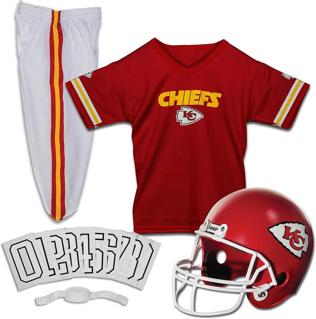 Franklin Sports NFL Kids Football Uniform Set - NFL Youth Football Costume for Boys & Girls, Pants Size M, T-shirt S