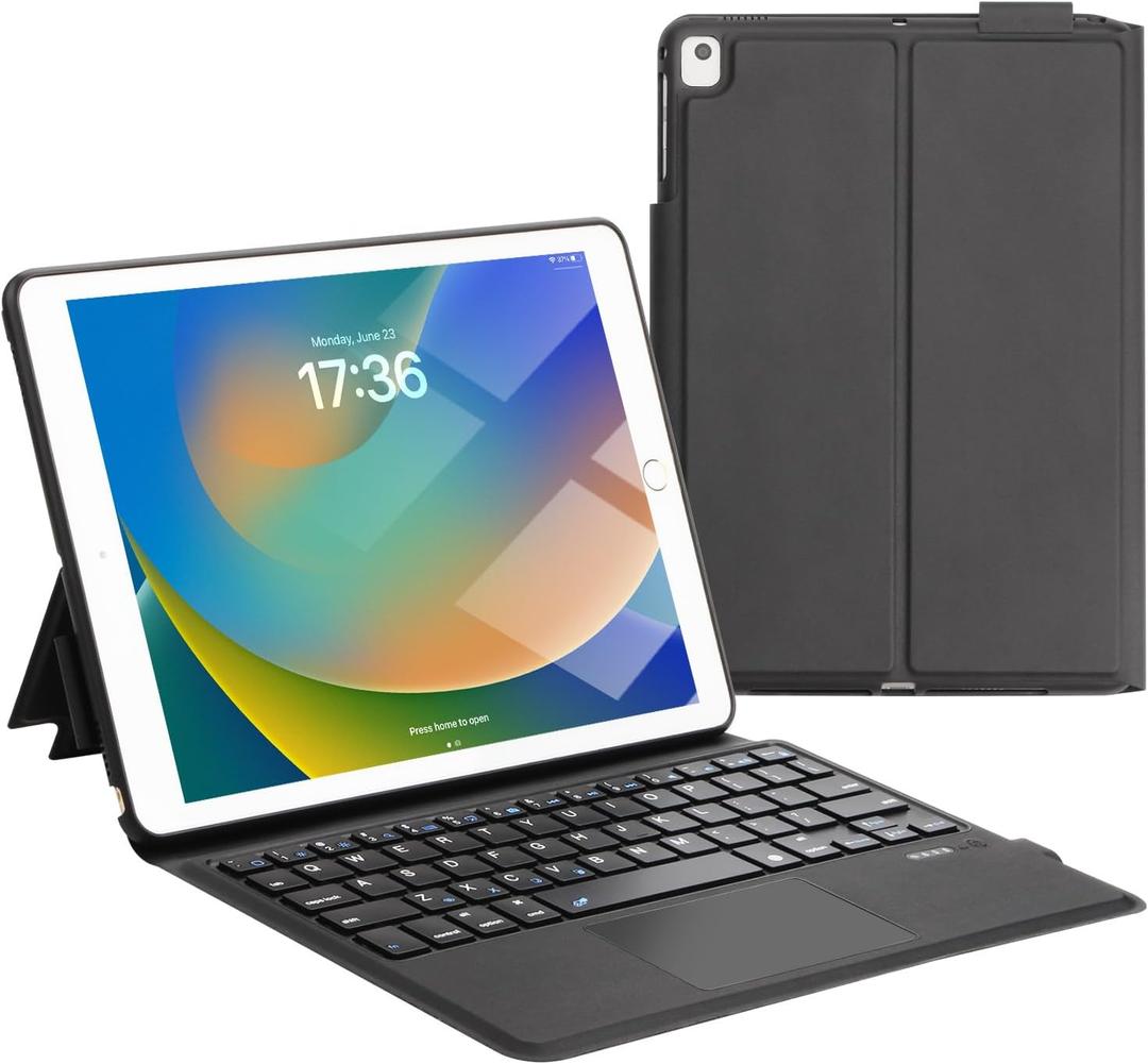 iPad 9.7 Keyboard Case with Touchpad & Built-in Stand, Bluetooth Wireless for iPad 6th 2018/5th Gen 2017, Air 2, Pro 9.7, Ultra-Light 423g