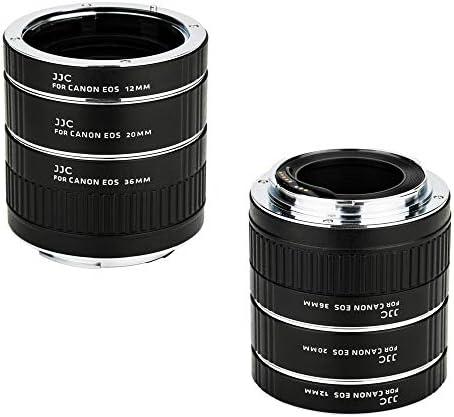 JJC EF & EF-S Mount Auto Focus Extension Tube Set for Canon EOS 90D 80D 70D 60D 77D Rebel T6 T7 T5 T8i T7i T6i T6s T5i T4i SL3 SL2 EOS 6D Mark II 7D Mark II 5D Mark IV III 5Ds R 1Dx Mark II and More