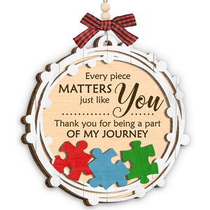 Thank You Christmas Ornament 2025 - Thank You for Being Part of My Journey, Appreciation Gifts for Friend, Coworker, Boss, Nurse, Teacher, Team Gifts for Employees, Wooden Ornament for Christmas Tree