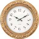 Menterry European Vintage Decorative Wall Clock, 12" Antique Gold Style, Battery Operated Wall Clocks for Kitchen, Bedroom, Farmhouse, Bathroom, Offices