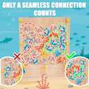 Fish Arena Connect 5 Wooden Toy  Ocean Animal Board Games for Kids, Fun 2 Player Family Strategy Game