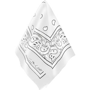 Classic White Paisley Bandana - 20" x 20" (1 Count) - Perfect for Outdoor Activities, Fashion Accessory, and DIY Projects