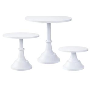 HBlife 3-PCS White Cake Stand Set (8"/10"/12" Plate) for 6-10 Inch Cakes, Perfect Dessert Table Display Set, Cupcake&Cake Stands for Party, Wedding, Birthday, Baby Shower, Anniversary (Metal)