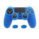 ZOMTOP Silicone PS4 Controller Case: A Second Skin for Your Gamepad - Soft, Anti-Slip, Shockproof - Original Color with Grips and Caps(Blue)