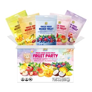 SUNGIVEN Freeze-Dried Fruit Party with 10+ Fruits, Mixed Fruits Variety Pack of 5 Bag, 7.06 oz, Health Snack, Fruit Crisps, Freeze Dried Apple Strawberry Berries Lemon Coconut Fig Mango Pineapple, No Sugar Added, Made with 100% Fruit