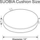 Outdoor Diameter 14 Inch Round Bistro Chair Cushion, Waterproof & Fade-Resistant Circular Seat Pad with Ties for Patio FurnitureSet of 2, Red