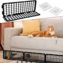 12 PCS Adjustable Under Couch Blocker for Bed and Furniture, Black Plastic Under Bed Blocker & Gap Filler, Toy Stopper for Dogs & Cats