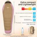 Ultralight Down Sleeping Bag for Adults with Pillow,15F 32F 45F Ultra Compact Mummy Sleeping Bag with 680FP Duck Down for Women,Kids,Teens Backpacking,Camping and Hiking Outdoor