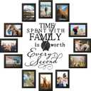 Briwooody Family Photo Clock Frame Wall Decor for Living Room, Family Picture Frame Clock Wall Art, Mother's Day Gifts, Mom Birthday Gifts, Room Decor(5 x 7 Inch,Black)