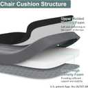 Shinnwa Dining Chair Pads, Patented Design Memory Foam Kitchen Chair Cushions with Ties and Washable Cover, 17" x 16" x 2", Black