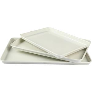 Martha Stewart Gallen 3-Piece Cookie Sheet Set 13", 15", 17" Baking Pans, Ceramic Nonstick, PFA-Free, Carbon Steel Oven Safe to 450F, Warp-Resistant, Easy to Clean - Linen White