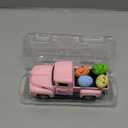 Easter Farm Pickup Truck Decor with Eggs, Mini Vintage Metal Diecast Farmhouse Pickup Happy Spring Farm Tiered Tray Decorations for Home Kitchen Table