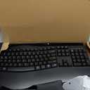 Wireless Keyboard and Mouse Combo, 2.4G Full Size Wave Keys Ergonomic Keyboard with Wrist Rest and 3-Level DPI Adjustable Wireless Ergonomic Mouse for Windows, Mac OS Desktop/ Laptop/ PC(Black)