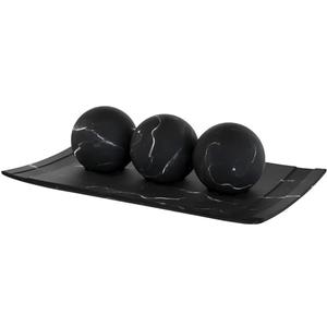 Creative Scents Black Marble Look Home Decor Bowl and Orb Set - Coffee Table Decor for Living Room - Centerpiece Table Decorations for Dining Table, Kitchen Counter, Foyer - Elegant House Decoration