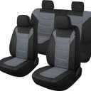 Pariiaotin 3D Air Mesh Car Seat Cover Full Sets Washable and Breathable Premium Cloth Automotive Vehicle Seat Covers for Cars Interior, Universal Fit for Most Cars, Sedan, Truck, SUV(Black/Gray)