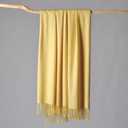 CUDDLE DREAMS Premium Cashmere Throw Blanket with Fringe, Luxuriously Soft (Yellow)