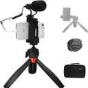 COMICA Smartphone Microphone with Mini Tripod, CVM-VM10-K2 PRO Video Shotgun Mic for iPhone and Android Phones, Vlogging Kit for YouTube Recording Facebook Live, Filmmaker Accessories