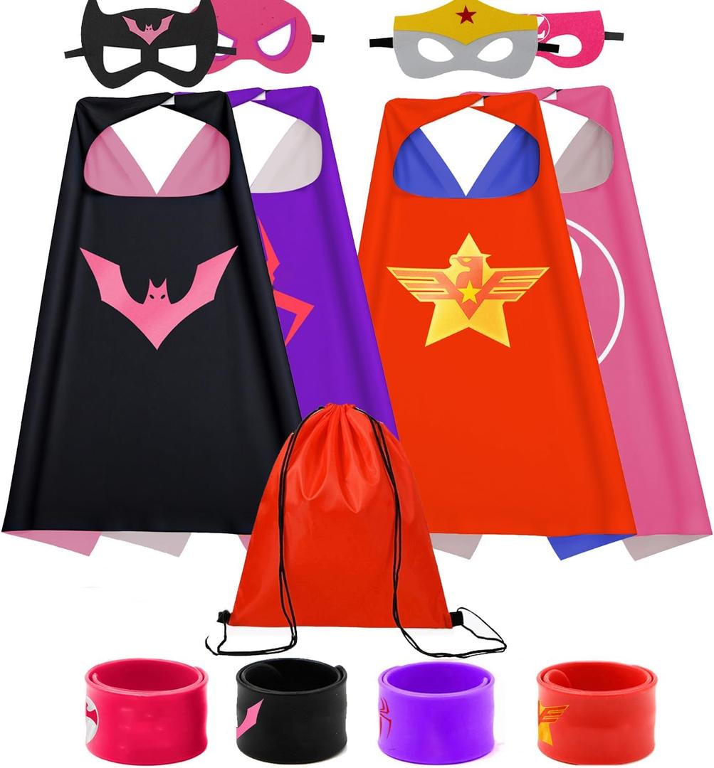 Kids Capes Set and Wristbands Kids Costumes Halloween Christmas Cosplay Dress Up for Boys Girls
