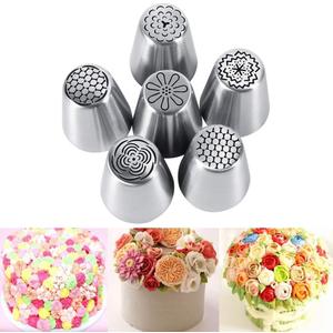 6PCS Piping Tips Set,Flower Frosting Tips Nozzles Icing Tips,Stainless Steel Flower Cake Icing Piping Nozzles Decorating Tips Pastry DIY Baking Tools Cupcake