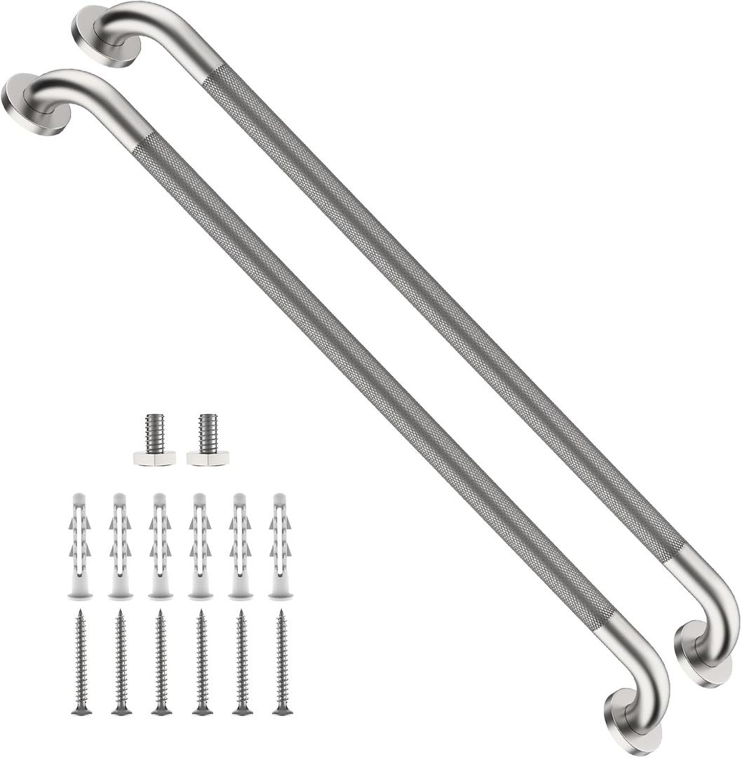 ZUEXT 2 Pack 36 Inch Extra Long Brushed Nickel Anti Slip Safety Grab Bars