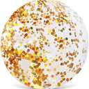 AMOR PRESENT Beach Ball, 10Inch Inflatable Glitter Swimming Pool Balls for Beach Party Favor 10 PCS