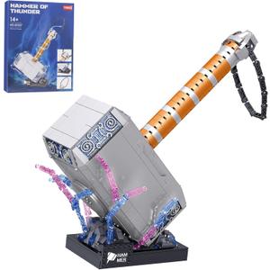 975PCS Thor Battle Hammer Building Blocks Toys,Creative Super Hero Building Set, Best Gift for 14+ Boys, Girls or Adults