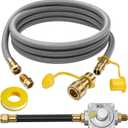 GasXpert 12Feet 1/2 Inch Natural Gas Conversion Kit Compatible with Kitchen-aid Propane Gas Grill Conversion, 710-0003 Natural Gas Hose and Regulator,Gas Grill Conversion Kit for Propane Gas Grill-CSA