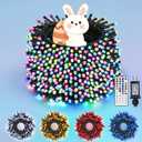 iShabao Easter Pastel Lights, 115ft 300 LED RGB Colorful Changing Light with Remote Timer, Wateproof Plug in Unconnectable Twinkle Fairy String Lights for Wreath Home Party Indoor Outdoor Easter Decor (RGB (Red, Green, Blue))