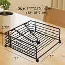 hiwafifi Napkin Holder for Table, Flat Napkin Dispenser with Weighted Arm, Square Cocktail Paper Holder of Elegant Rustic Iron for Kitchen Dining Room Decor Restaurant Farmhouse Hotel Party, Black