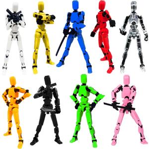 Titan 13 Action Figure, Lucky Robot 13 Action Figures, 3D Printed Figure,Dummy Robot 13 Action Figure, Multi Jointed Action Figures for Stop Motion Animation (9pcs)