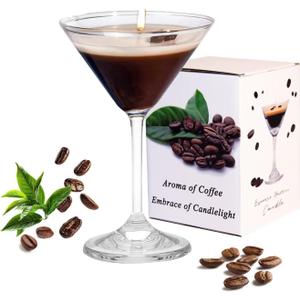 Espresso Martini Candle Unique Gifts for Women Girls,Strong Scented, Natural Soy Wax Coffee Candle Decor for Home,Bedroom,Bar,Coffee Martini Candles Gifts for Christmas,Birthday,Halloween
