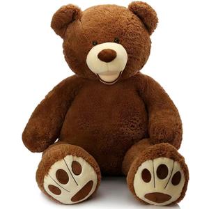 MorisMos Giant Teddy Bear, 39inch Large Stuffed Animals with Big Footprints Plush Stuffed Bears Gift for Kids, Dark Brown