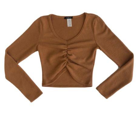 Seamless Top Dark Brown S-M