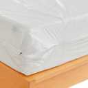 Waterproof Zippered Plastic Mattress Protector Encasement, Vinyl Mattress Bed Cover Proof (Queen Size) White