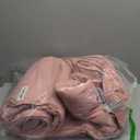 zzlamb Lightweight Feather Down Comforter Pink, All Season Warm Duvet Insert for Twin Bed, Durable & Breathable Cotton-Blended Shell Down Proof Duvet with Corner Tabs, Twin Size 68''x90'' Pink